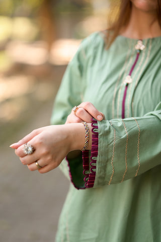 Mint Green Embroidered 2pc Dress