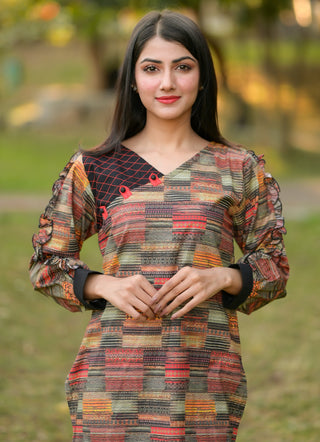 Multicolored Printed Kurta