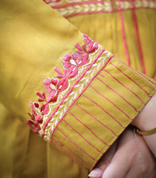 Maroon Embroidered 3pc Frock