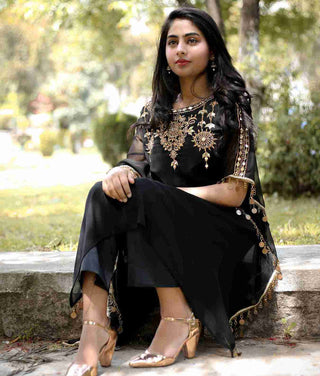 Black Chiffon Kaftaan