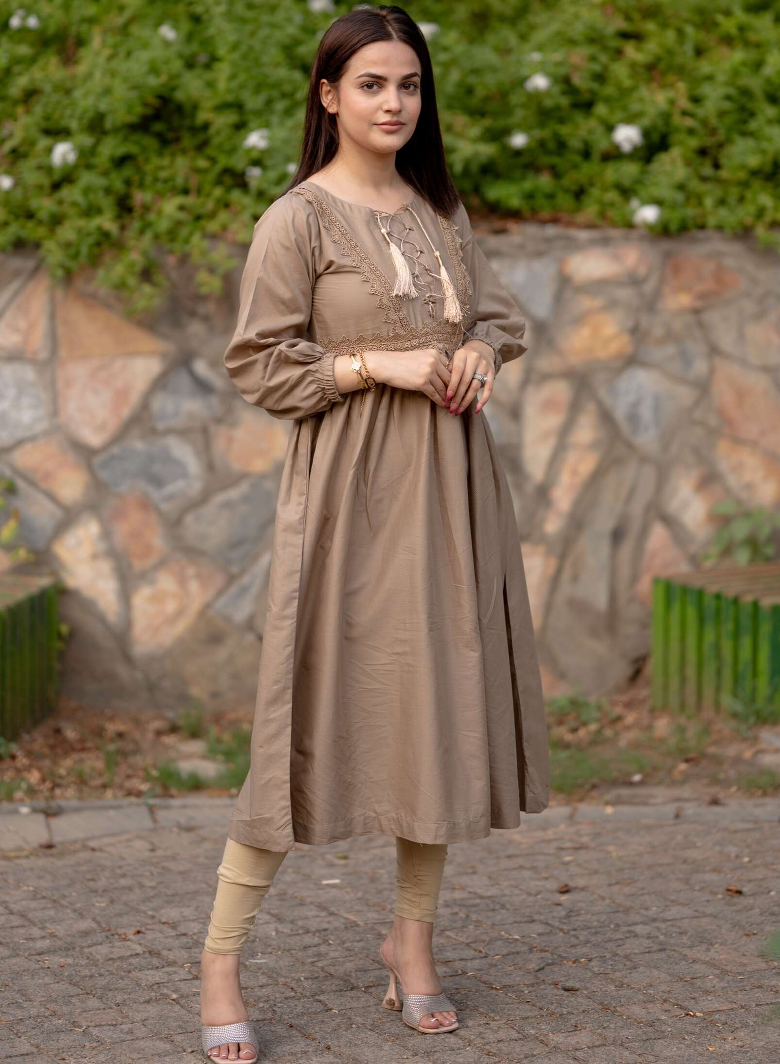 Khaaki Long Frock