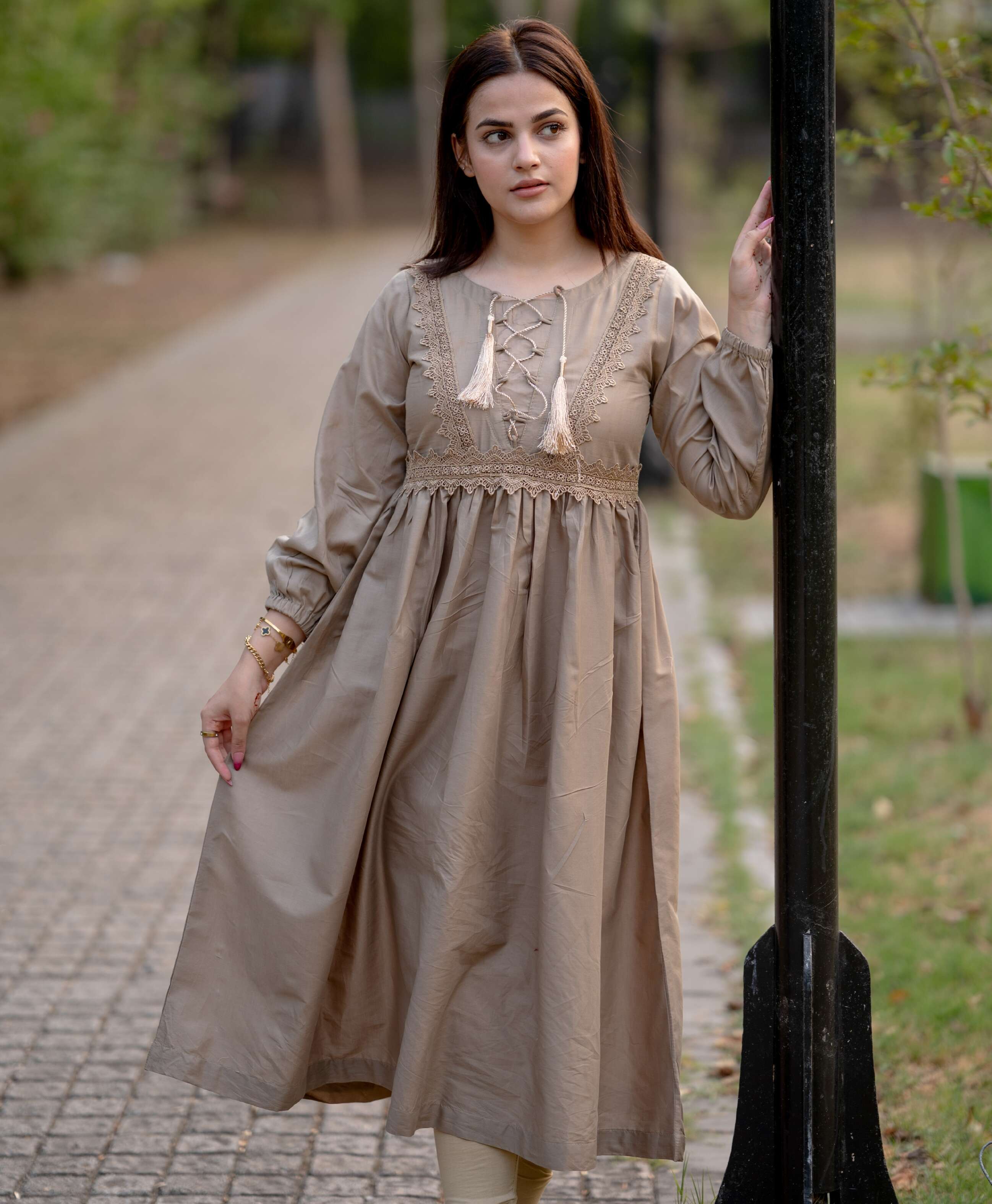 Khaaki Long Frock